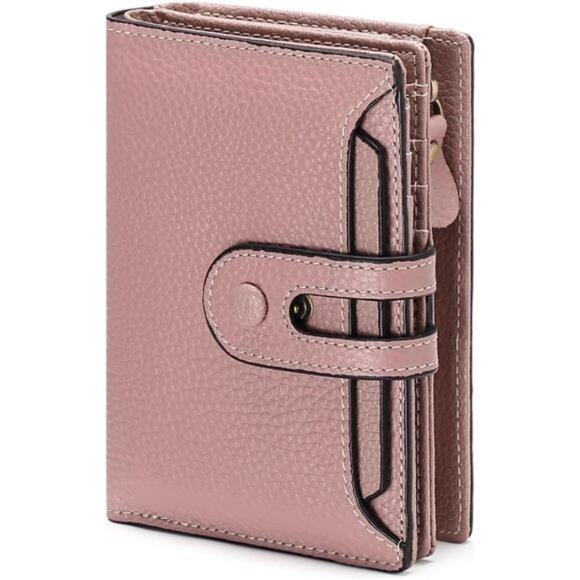 Small Wallet Genuine Leather Dusty Pink